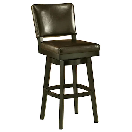 Richfield 26" Swivel Barstool in Brown Leather
